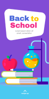 紫色 Back to School Roll-up-Banner 3 x 6 Zoll Template