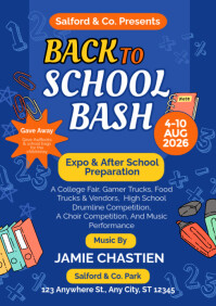 BACK TO SCHOOL BASH EVENT FLYER A5 template