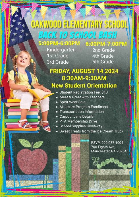Back to School Bash Flyer A4 template