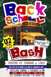 BACK TO SCHOOL BASH PARTY Affiche template