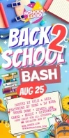Back To School Bash Poster Roll Up Banner 3' × 6' template