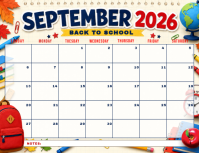 Blanc Back to School Calendar Iflaya Template