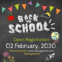 Back to school chalk board instagram post Instagram-Beitrag template