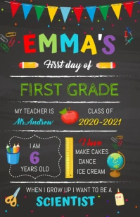 Back to School Chalkboard sign Tabloid template