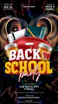 back to school club party day event design template Instagram Story