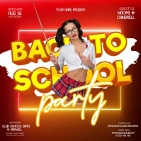 back to school club party evening event design template Quadrat (1:1)