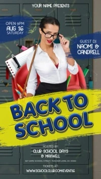 back to school club party event design template Instagram Story