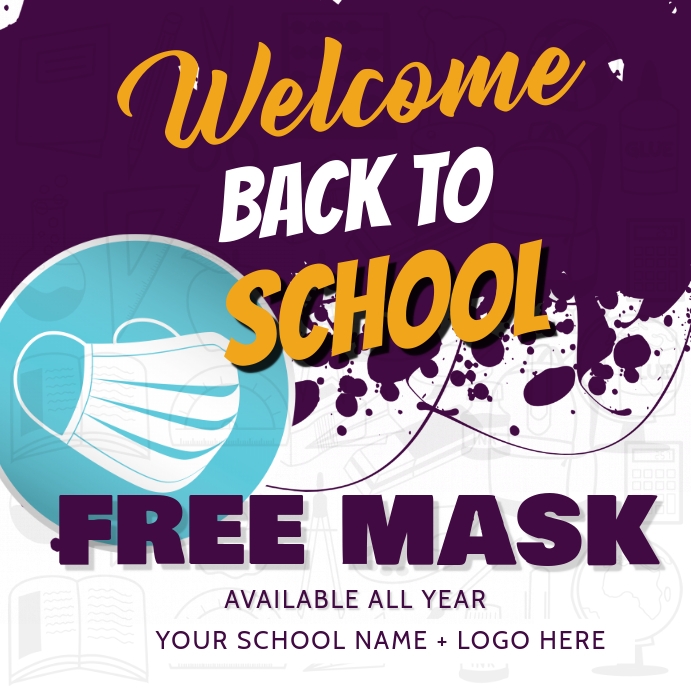 BACK TO SCHOOL COVID-19 FLYER Publicación de Instagram template