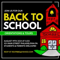 Черный School Orientation Instagram Post Template