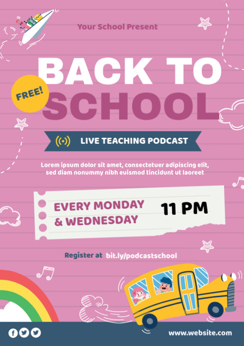 back to school A4 template