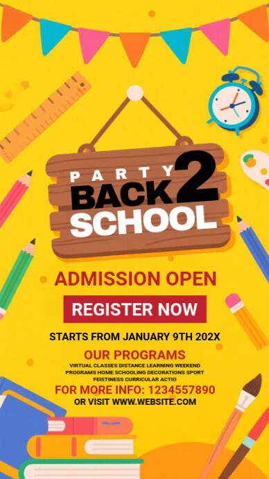 back to school Instagram 快拍 template