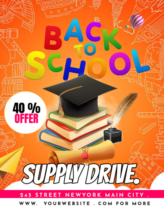 back to school Flyer (Letter pang-US) template