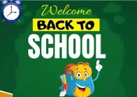 Back to school Carte postale template