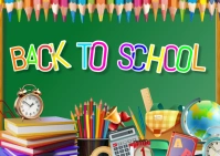 Back to school Postcard template