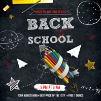 Hitam Back to School Event โพสต์บน Instagram Template