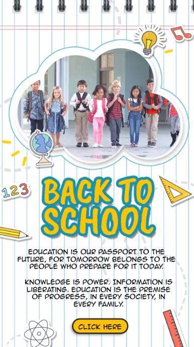 Back to School Digitale Vertoning (9:16) template