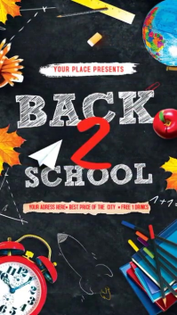 Black Back to School Event Digitalt display Template