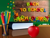BACK TO SCHOOL Tuinbord template