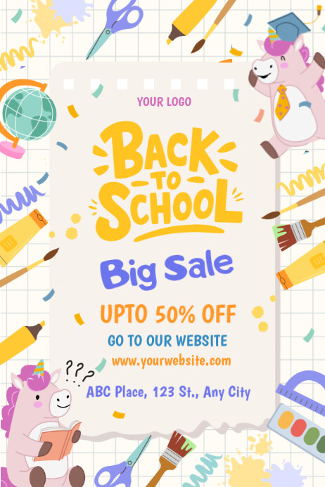 back to school Plakkaat template