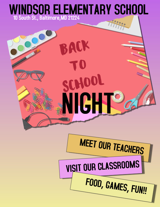 Back to school 传单(美国信函) template