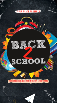 Black Back To School Digitalt display Template