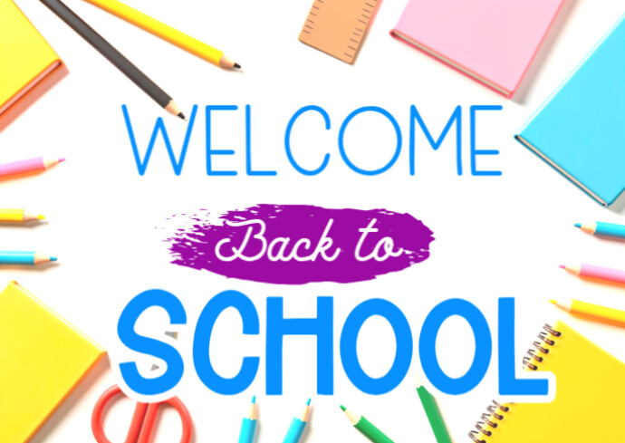 back to school Postcard template