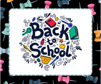 Putih Back to School Mittelgroßes Rechteck Template