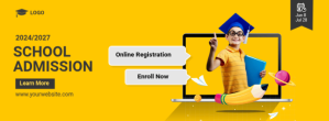 Orange School Admission Facebook Cover Photo Template