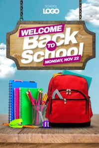 back to school Poster template