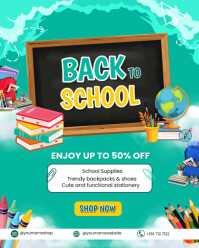 back to school Instagram Portrait template