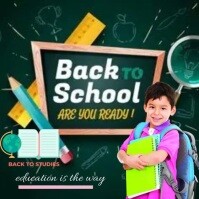 Green Back to school Square Template