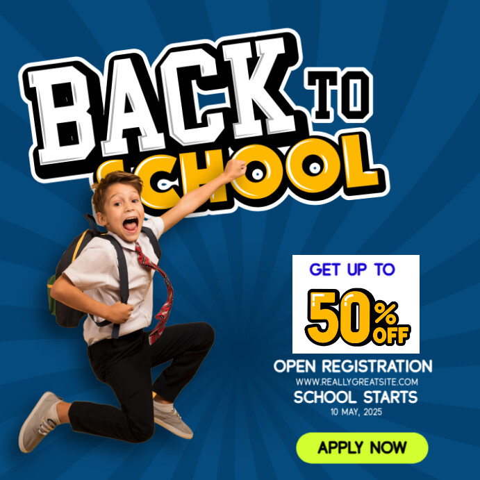 Back to School Enrollment Instagram Post template