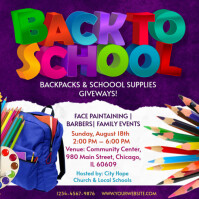 紫色 Back to School Event Instagram Post Template