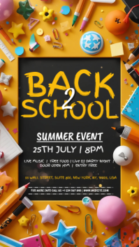 สีดำ Back to School Event Digitalt display Template