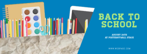 Blue Back to School Facebook Cover Photo Template