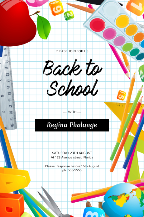 Image 1 for Back To School Party Flyer Template