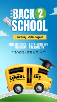 Blue Back to School Event Instagram Story Template