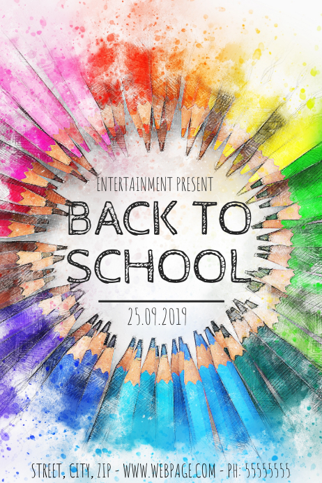 Back to school event flyer template Poster