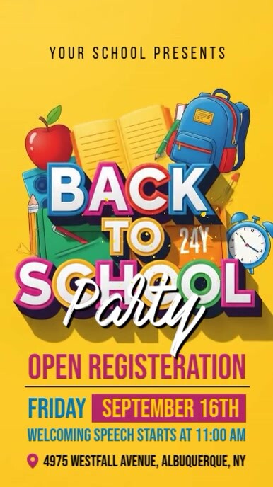 Back To School Event Instagram Story Instagram-verhaal template