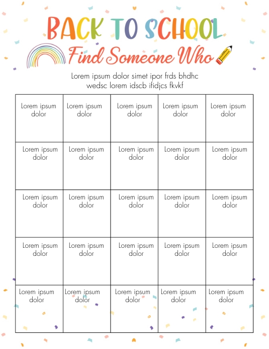 Find Someone Who Game Template