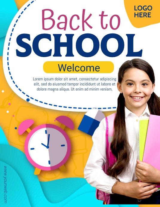 Back To School Flyer Pamflet (Letter AS) template