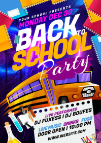 Back to School Party A5 Template