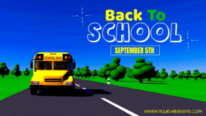 Back to school flyer Digitalt display (16:9) template