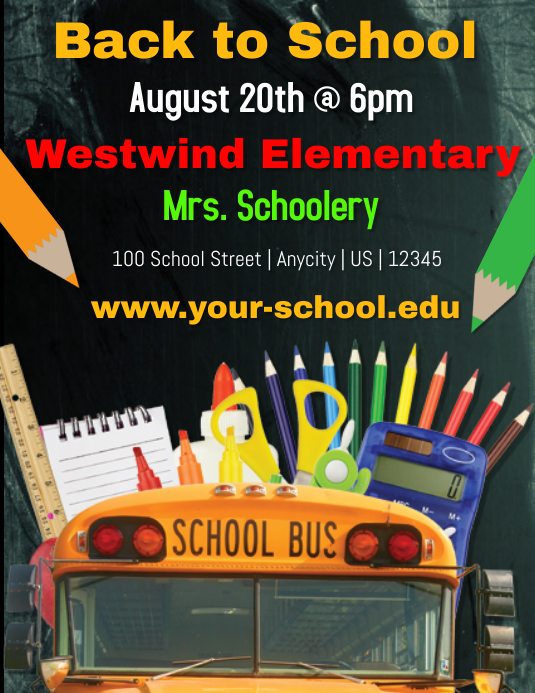 Back to school template Flyer (US Letter)