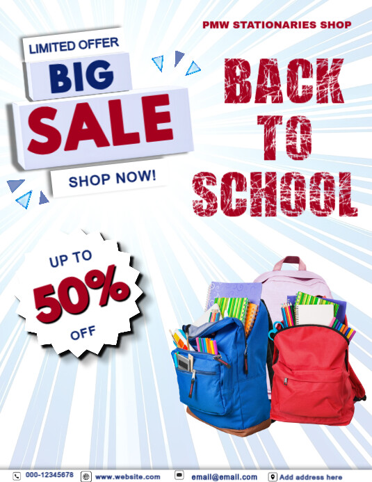 Back to school flyer template printable editable bundle design Pamflet (VSA Brief)