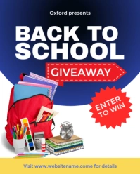 Back to school giveaway flyer Instagram Portrait template