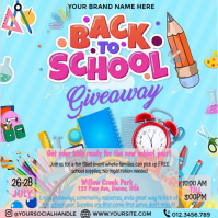 Back to School Giveaway Instagram Post Template | School Supplies Event Flyer