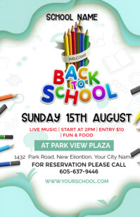 Back To School  Half Page Wide template