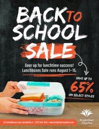 黑色 Back To School Lunchboxes Sale Flyer Flyer Template