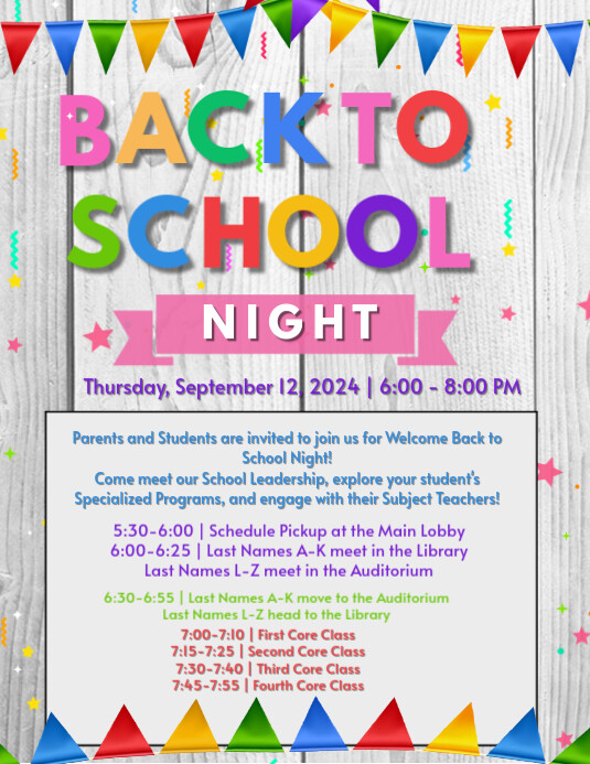 BacktoSchool Night Template PosterMyWall